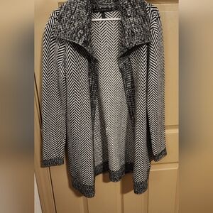 White House Black Market Black and White Herringbone Jacket
